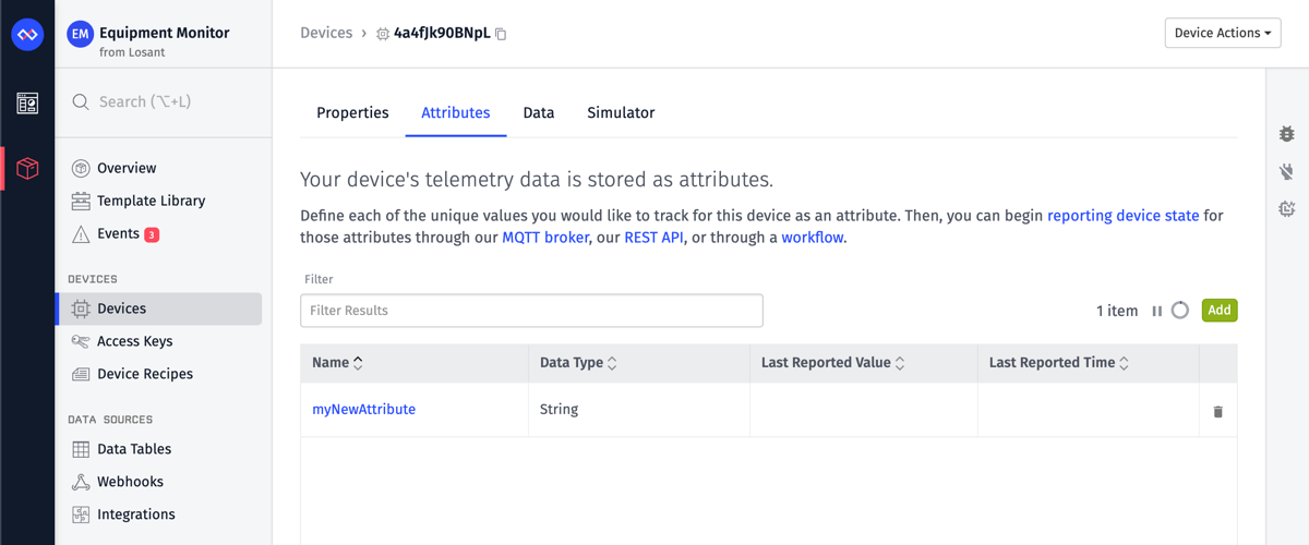 Attributes Table