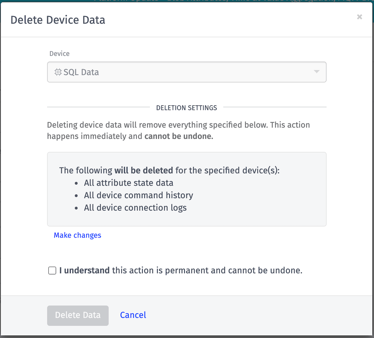 Delete Device Data