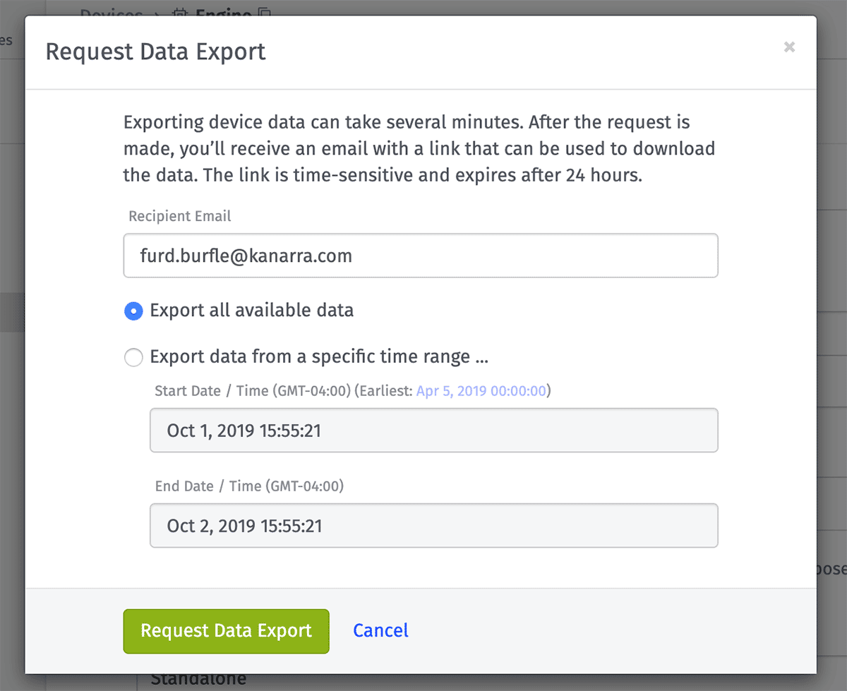 Request Data Export