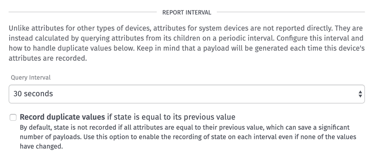 System Report Interval