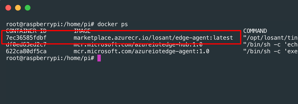 Azure IoT Edge Module Docker ps