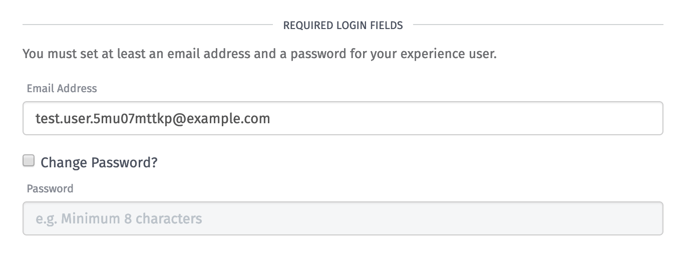 Required User Fields