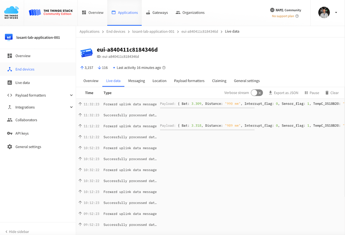 Receiving data