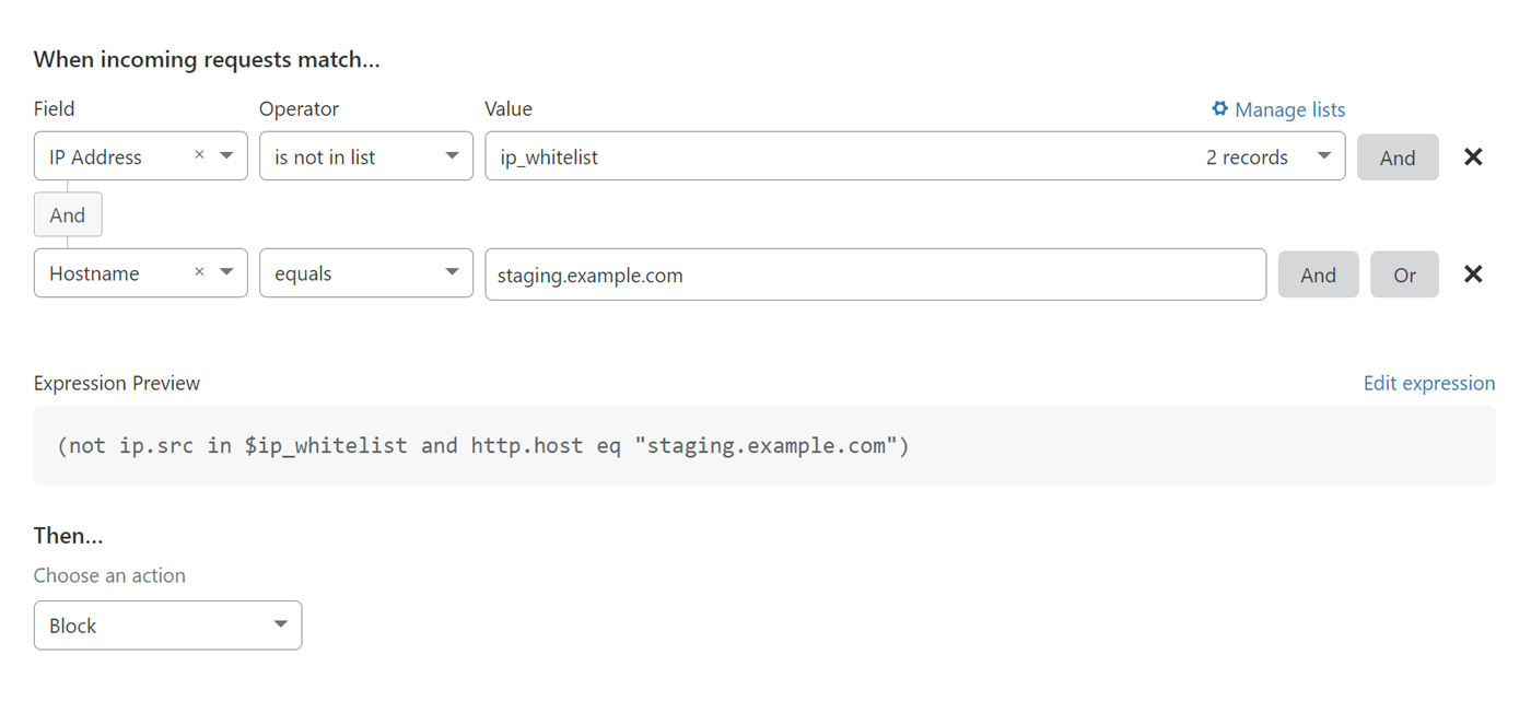 Whitelist Staging Domain