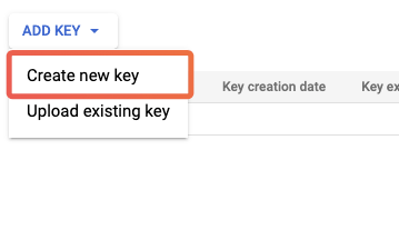 Click create new key