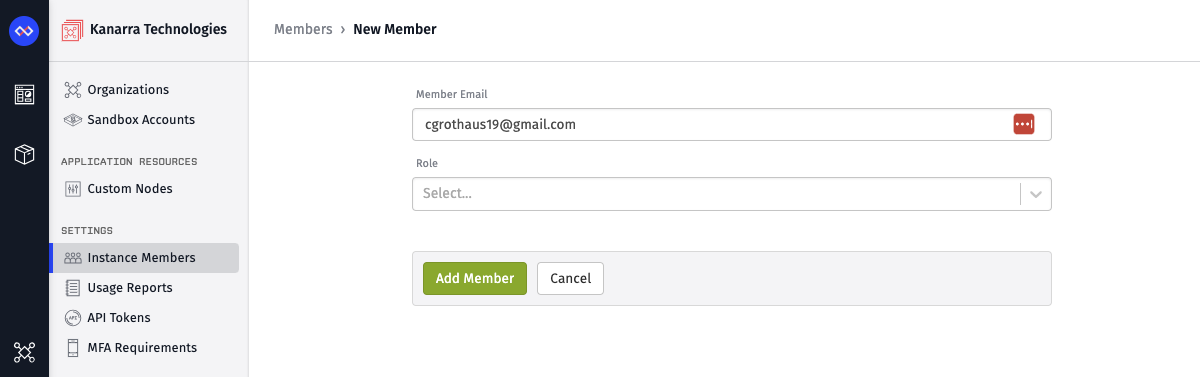 Add Instance Member Form