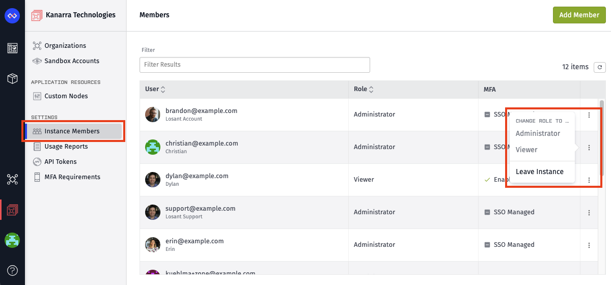 Instance Manager Members