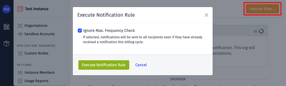 Manual Notification Execution