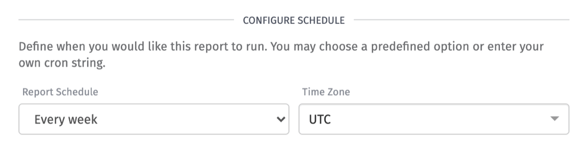 Instance Manager Report Schedule