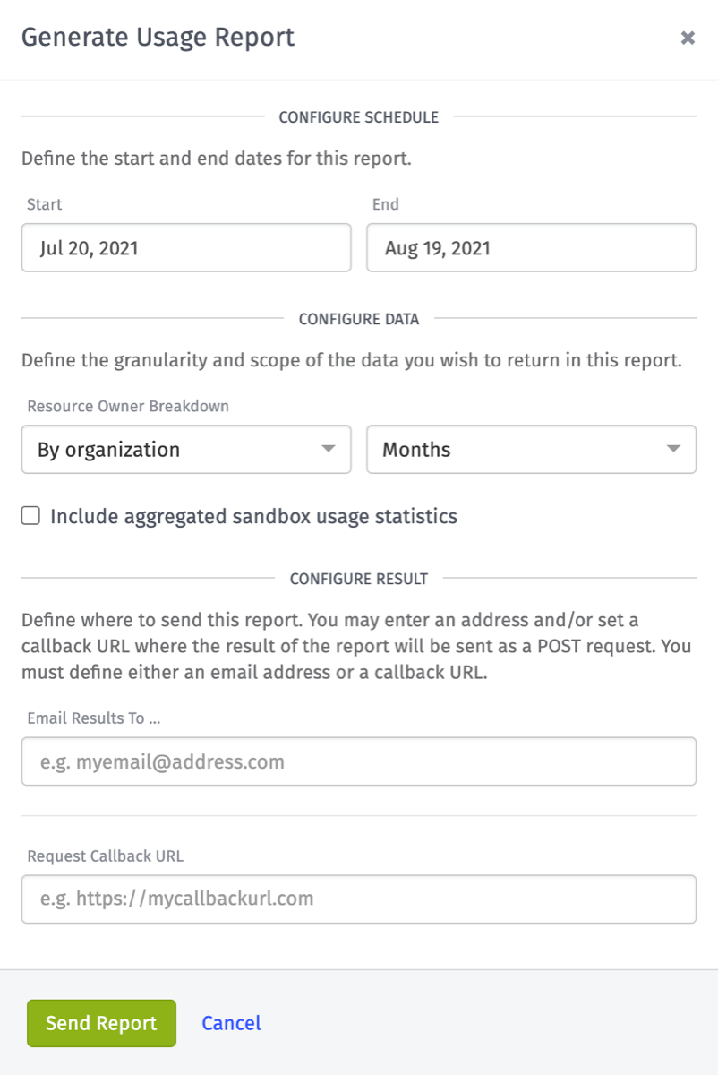 Instance Manager Report Data