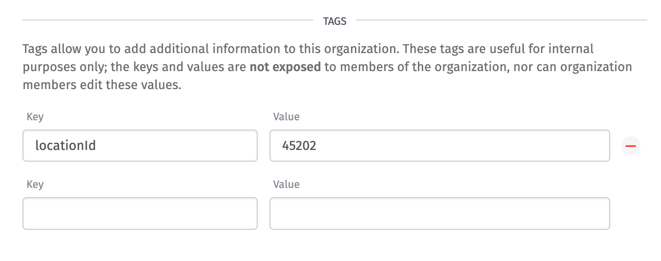 Instance Organization Tags