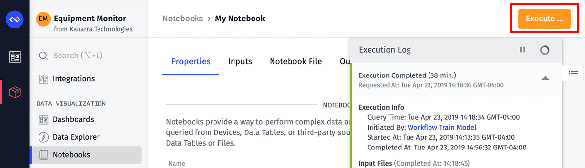 Execute Notebook Button