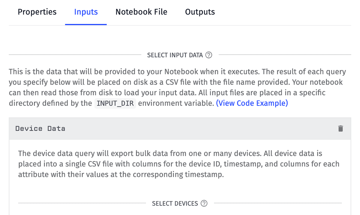 Notebook Inputs