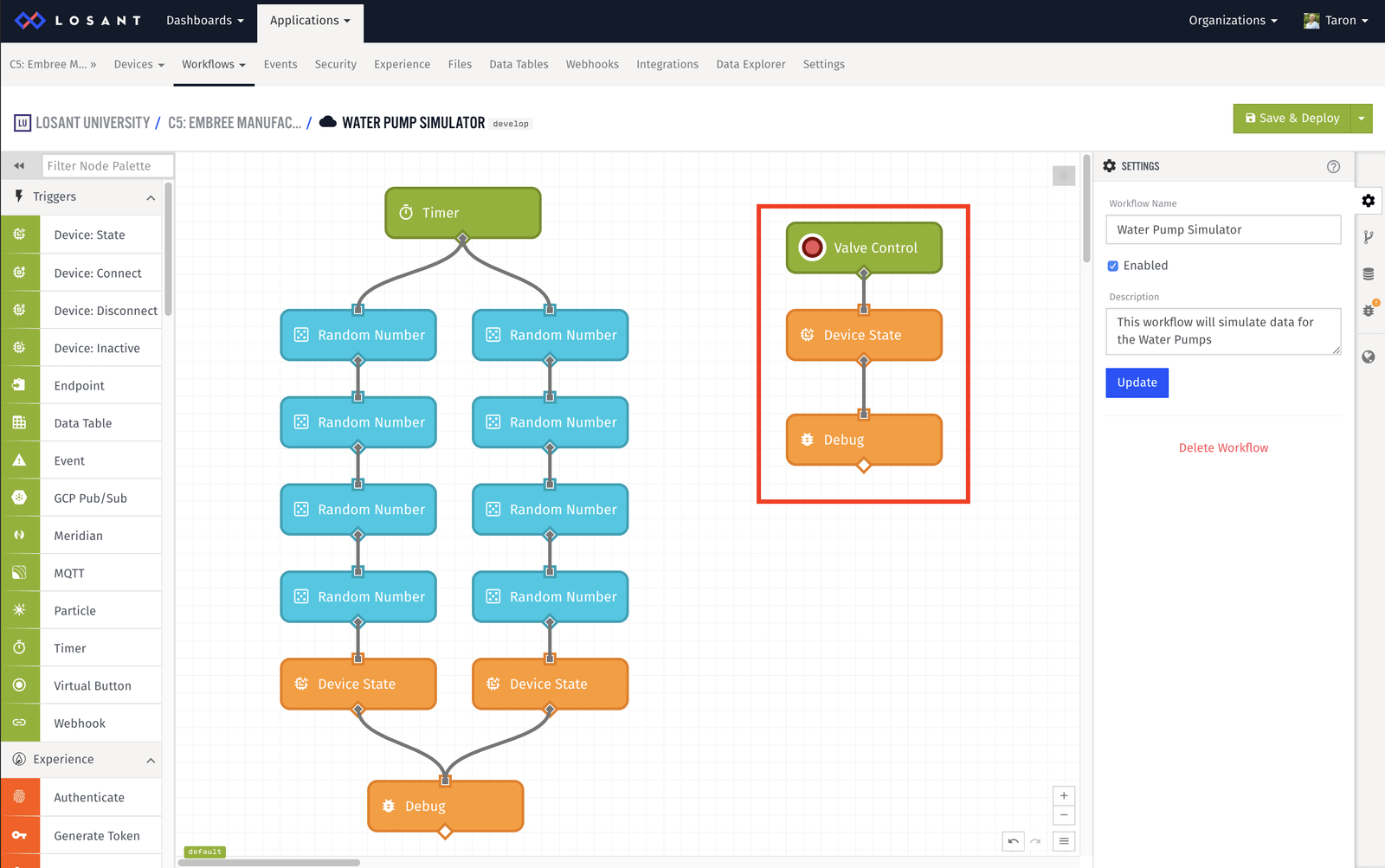 Simulated workflow new path