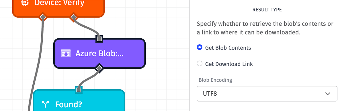 Azure Blob: Get Node Result Type