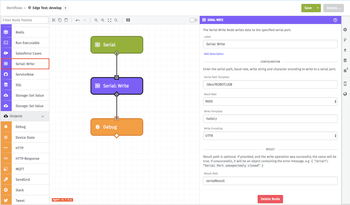 Serial Write Node