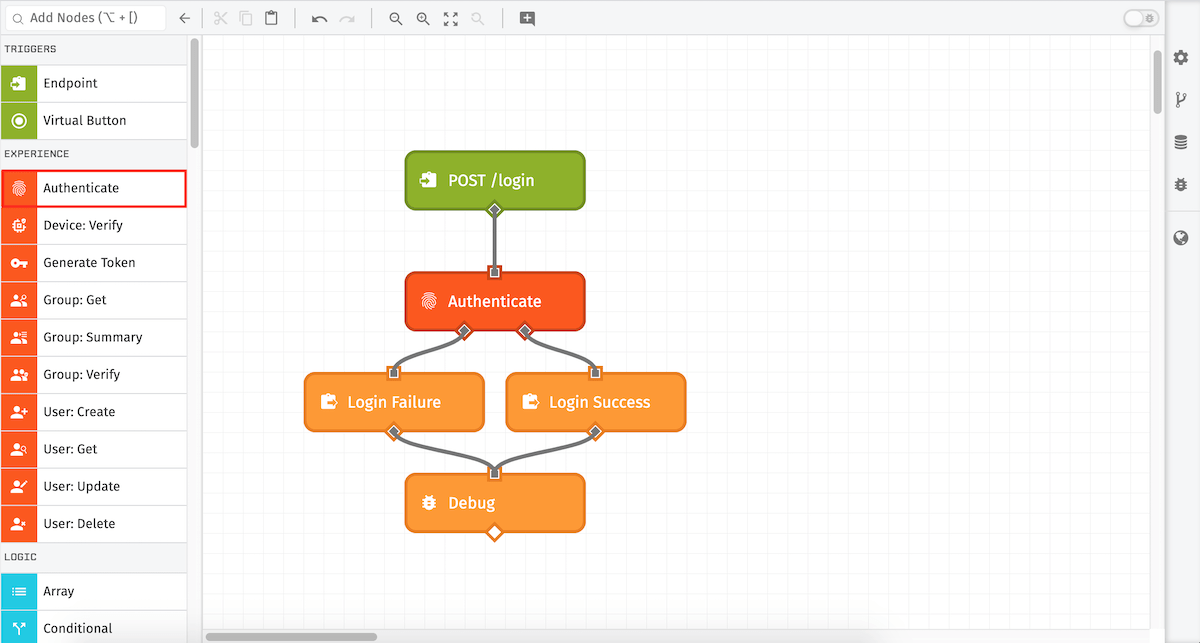 Authenticate Experience User Node