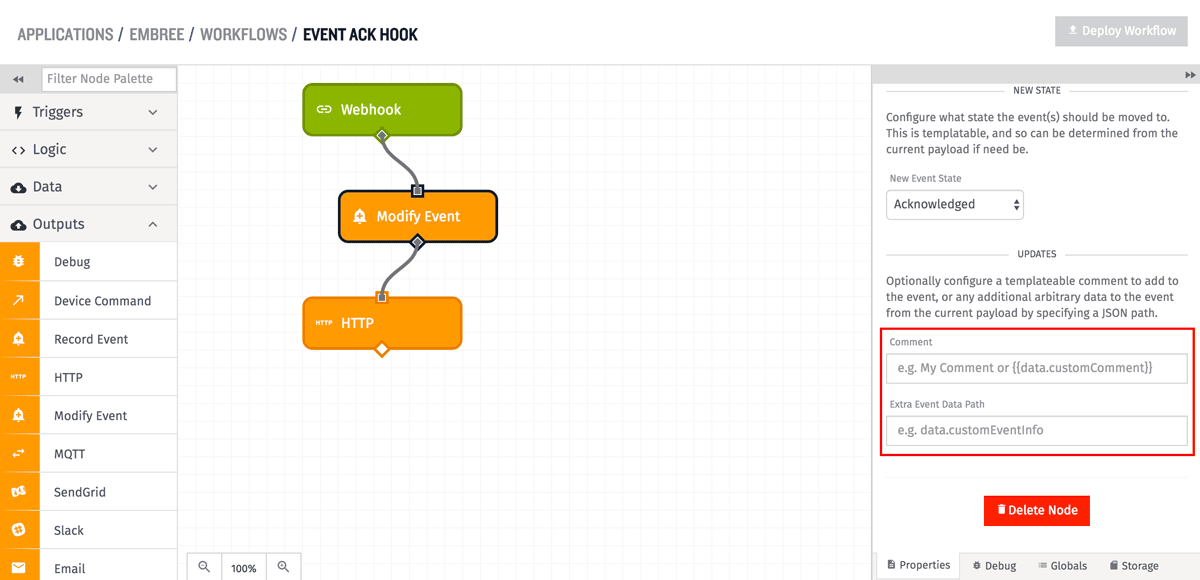 Modify Event Node Updates