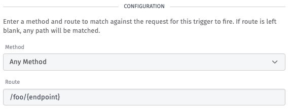 HTTP Request Trigger Example Configuration