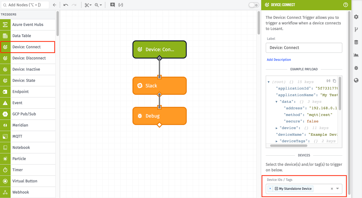 Device Connect Trigger