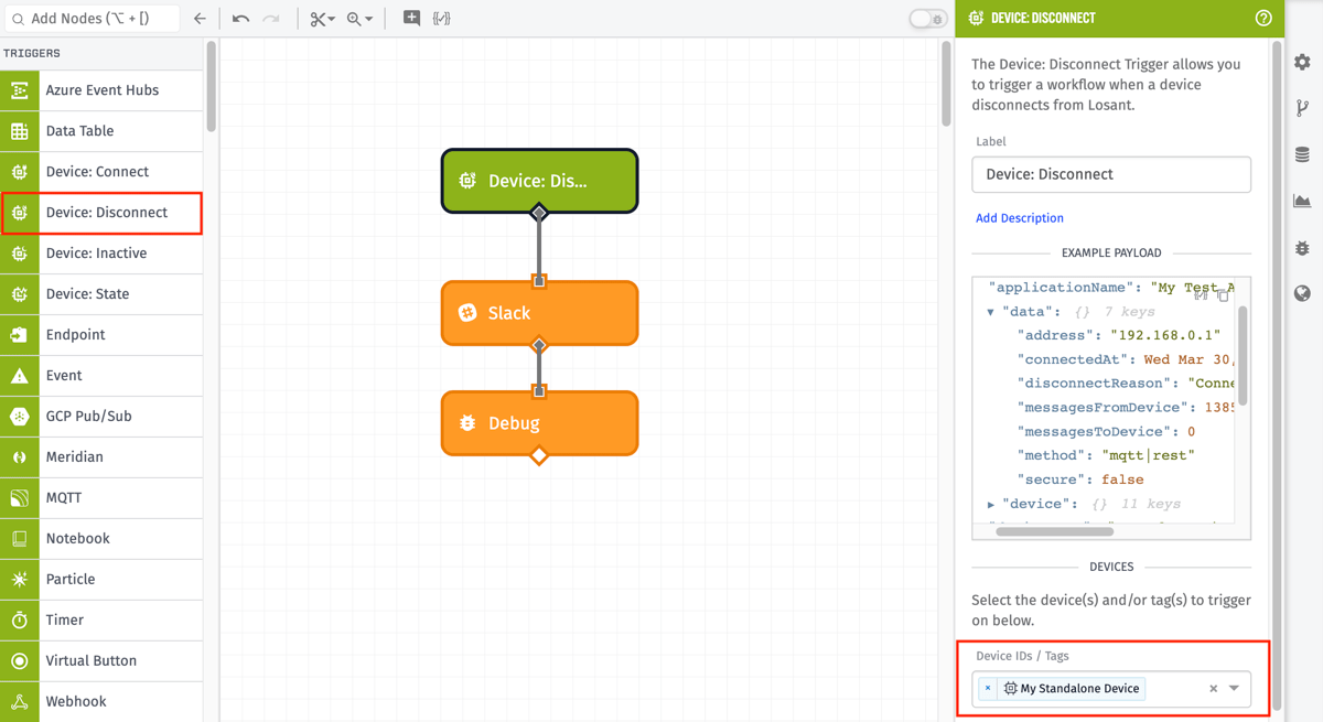 Device Disconnect Trigger