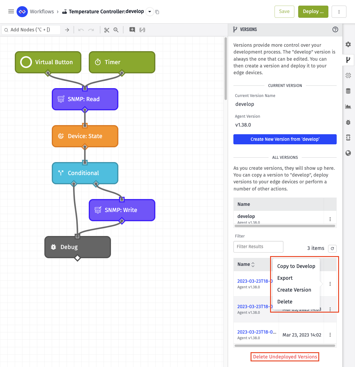 Delete Workflow Versions